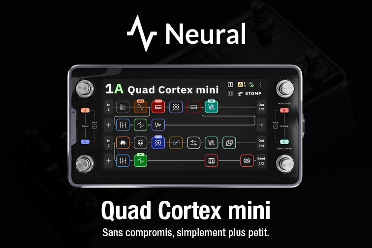 Processeur d�effets Quad Cortex mini. Petit format. Son �norme.